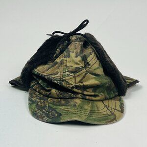Camo Hunting Fishing Hat w/Ear Flaps Faux Fur Lined Winter Cap Outdoor Cold Gear